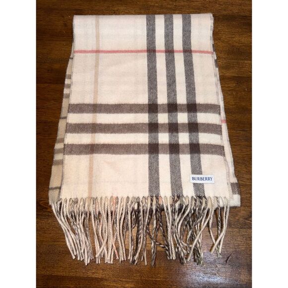 Burberry Check 100% Cashmere Scarf 67” X 12” - Picture 1 of 5